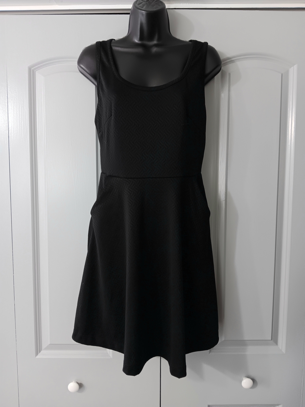 Kardashian Kollection Black Scoop Neck Fit & Flare Mini Dress